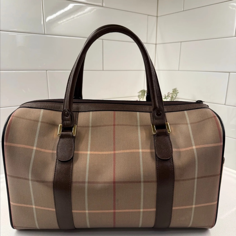Burberry Brown Plaid Bag - Picture 2 of 9